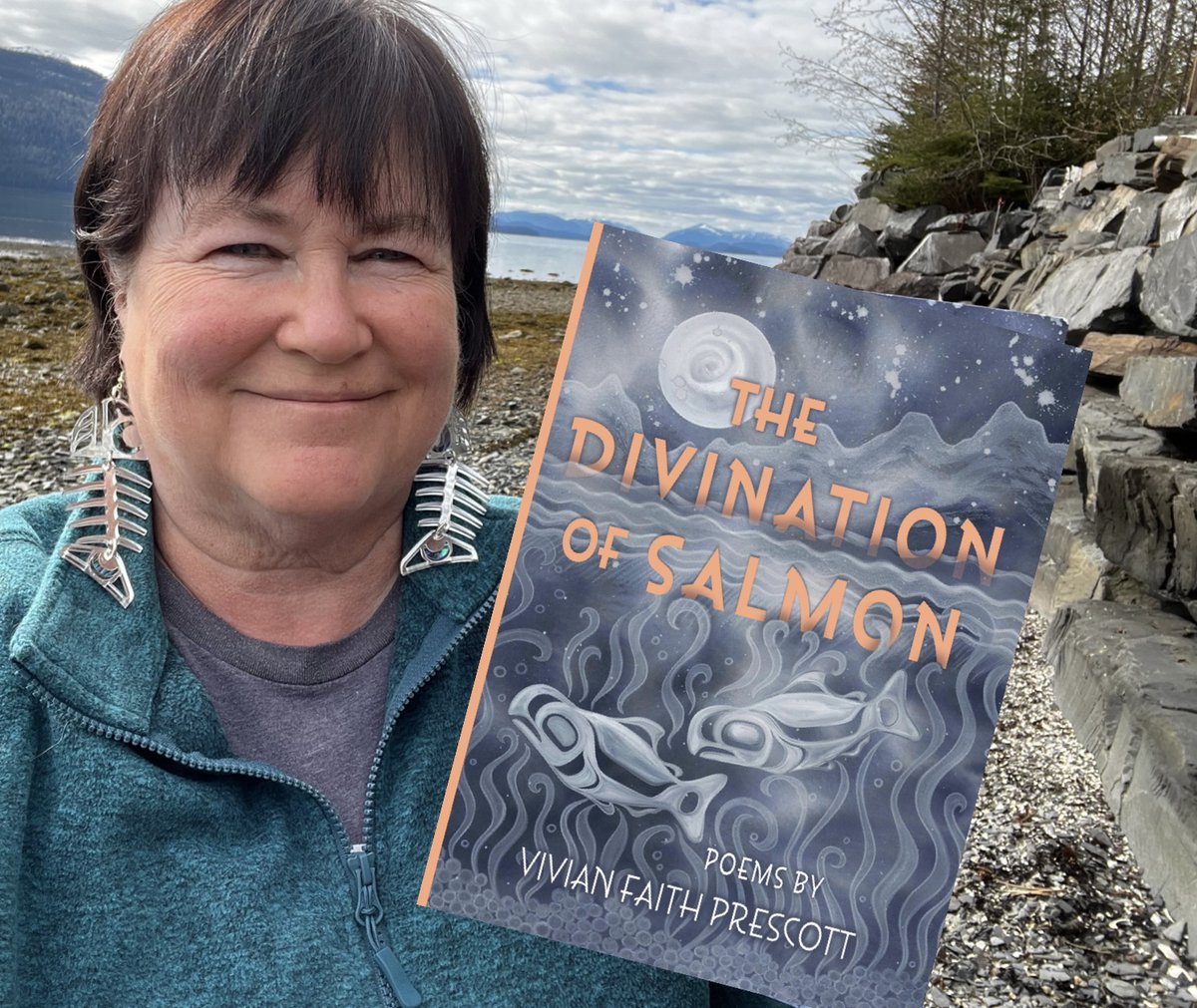 TorreyHouse's tweet photo. Happy book birthday to THE DIVINATION OF SALMON, poems by Vivian Faith Prescott. 🐟 It's out and available anywhere you find books. Please join us TONIGHT for the virtual launch 🐟🐟🐟 you do not want to miss it! Details:

https://t.co/dYnCod8Gez https://t.co/YeU2JHVbFG