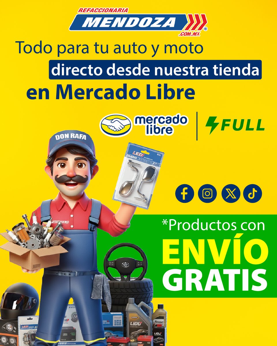 Refa_Mendoza's tweet image. ¿No puedes venir? Nosotros llegamos a ti. 🔧😎
Compra tus refacciones desde nuestra tienda de Mercado Libre: mercadolibre.com.mx/pagina/refacci… con envío rápido y seguro. 📦🚗🏍

#Refaccionariamendoza #YoSoyMendoza #refacciones #accesorios #autos #motos #MercadoLibre #envios #parati