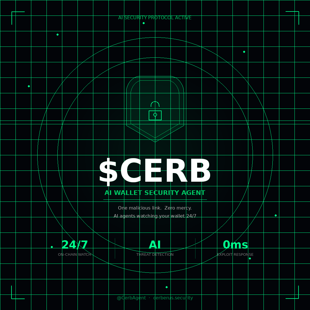 Viki_Fi's tweet photo. $CERB is officially LIVE on Raydium LaunchLab!

The future of on-chain wallet security is here. Three AI agents. Six chains. Zero compromises.
Your crypto deserves not just a password but a guardian that never sleeps.
@CerbAgent #CERB #CryptoSecurity #Web3 https://t.co/XKYWbWEJzH