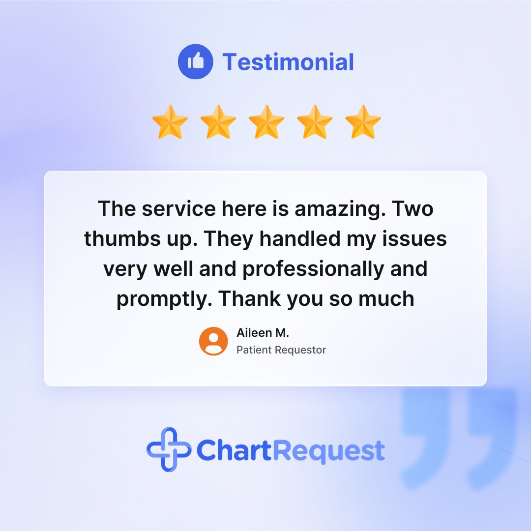 ChartRequest's tweet photo. When an issue comes up with a medical records request, a prompt response does more than solve the problem.

It helps requestors spend less time waiting, less time following up, and less time wondering what comes next. 

#PatientAccess #MedicalRecords #PatientExperience https://t.co/CFkNIp5Ue3