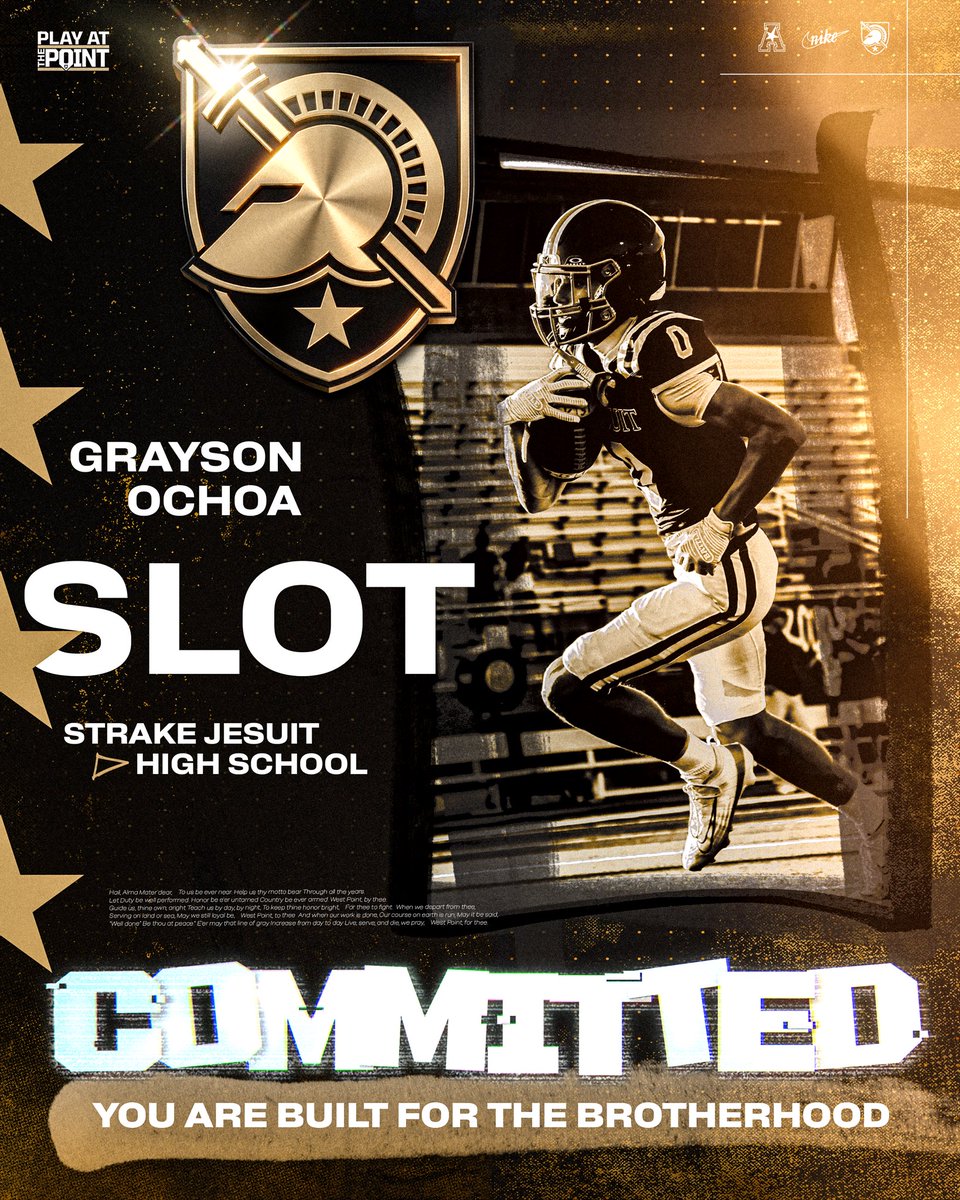 grayson_ochoa's tweet photo. After careful prayer and conversations with my family, I am blessed to announce my commitment to the United States Military Academy at West Point. Thank you to my family, coaches, and most importantly God.

@cblackshear @Coach_romero18 @ArmyFB_Recruit @ArmyWP_Football @CoachNoonan15 @STRAKEJESUITFB @TXPrivateFBGuy @SWiltfong_ @adamgorney @samspiegs @JohnGarcia_Jr @LemmingReport @TomLoy247 @PrepRedzone @sixstarfootball @BALLERSCHOICE1 @justinallen_13