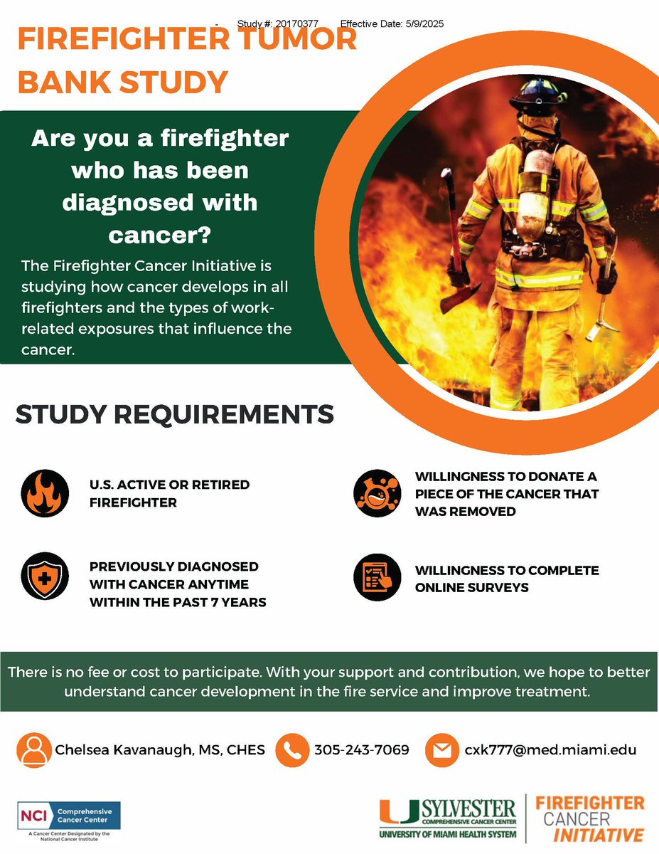 fcifightscancer's tweet photo. 🚨 We're enrolling participants in our firefighter tumor bank! When you donate a piece of removed cancer, you can help us understand how cancer develops in firefighters and advance firefighter cancer research. See flyer for details. 📝 https://t.co/JRRJi9pjdU