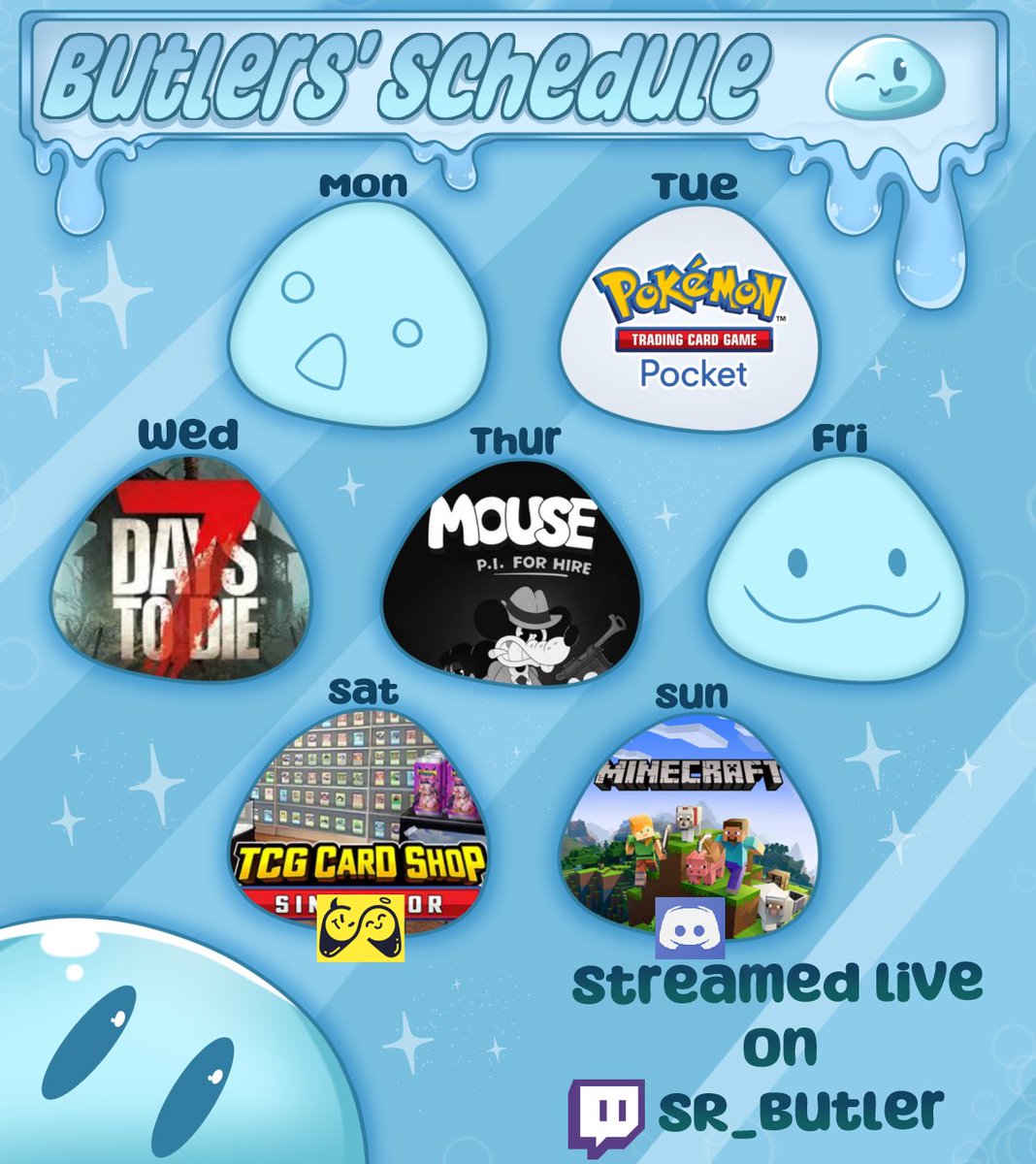 Butler063's tweet photo. Slime Schedule! https://t.co/237OZIsKt3
