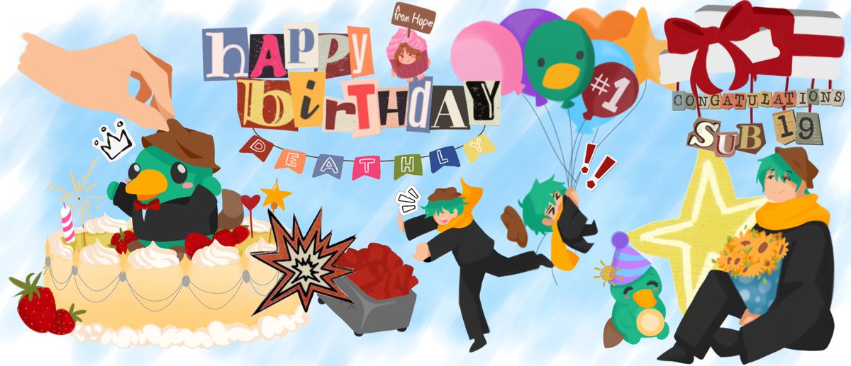 hopearata_'s tweet photo. HAPPY BIRTHDAY TO THE BEST PLATYPUS! (..◜ᴗ◝..) Hope you have a wonderful birthday deathly! ⸜(｡˃ ᵕ ˂ )⸝♡

#ElDeathlyfanart https://t.co/M1EEyoQm7a