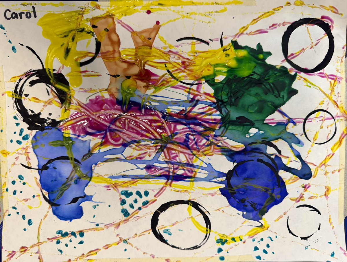 ShelerKelly's tweet photo. My Thriving artist used some unconventional “paint brushes” to make their abstract shape art! https://t.co/OCx5Cju04K