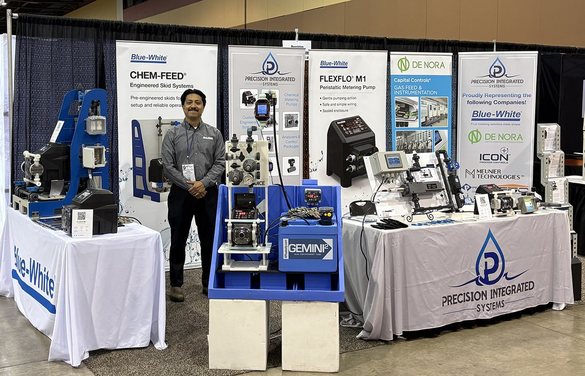 BlueWhiteInd's tweet image. Stop by Booths 503 &amp;amp; 505 at Arizona Water Conference to Chat w/BW®'s Cristian Cisneros &amp;amp; the Team at Precision Integrated Systems. There's a full scope of Top Performance Products for Treatment of #Water &amp;amp; #Wastewater.  Preview: bit.ly/4tYwTiY #AZwater #drinkingwater