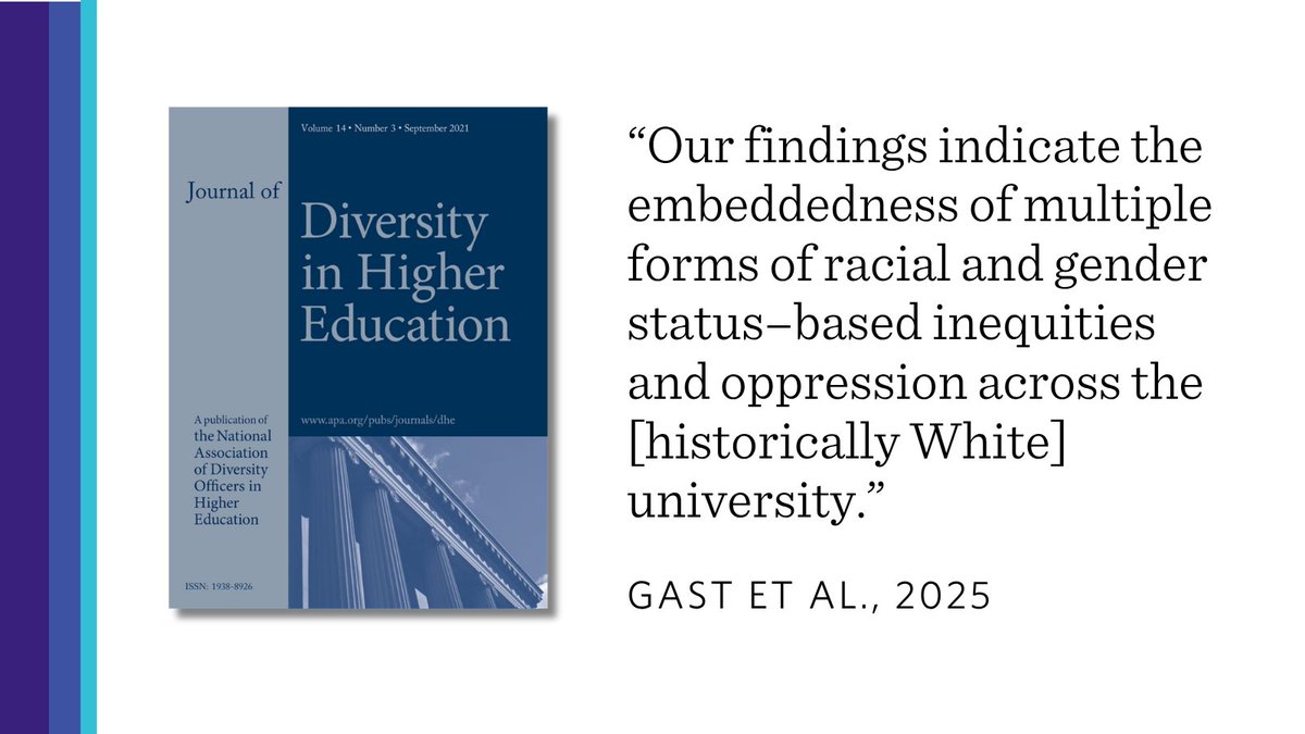 APA_Journals's tweet image. "Racial and gender disparities in faculty perceptions of discrimination, exclusion, and inequities across department and university levels," published in the Journal of Diversity and Higher Education. Read the study: bit.ly/4svudan @NADOHE_ #DEI