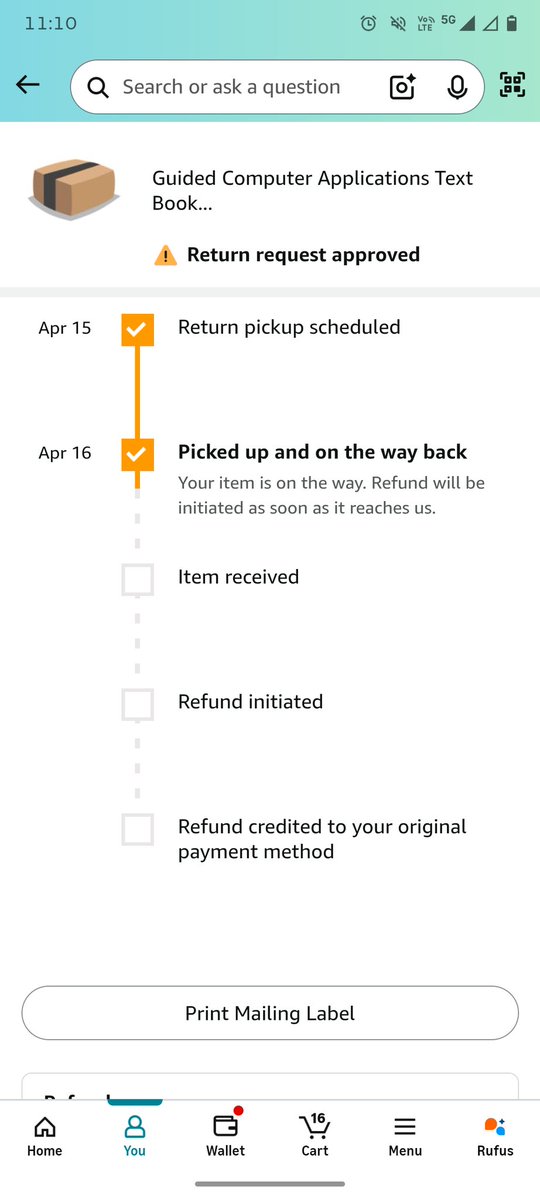PalMukku's tweet image. @amazonIN @AmazonHelp I returned my product but still haven’t received the refund. It’s been delayed beyond the expected timeline. Please check and process my refund urgently. Order ID: 407-2661745-6710730 
 #AmazonRefund #CustomerSupport