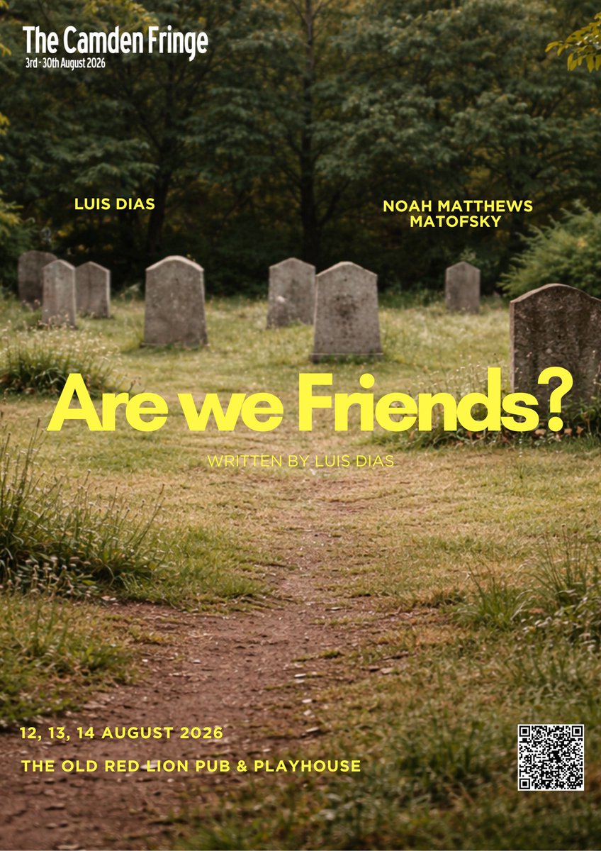 LuisDiasActor's tweet photo. I’m so excited to finally announce that our play Are We Friends? will debut this summer at Camden Fringe.

📍 Old Red Lion Pub &amp; Playhouse, London 🗓️ 12, 13, 14 August | Camden Fringe 🎟️ Tickets now live — https://t.co/ZxhnqbXmuC https://t.co/gbfN1nnCRh