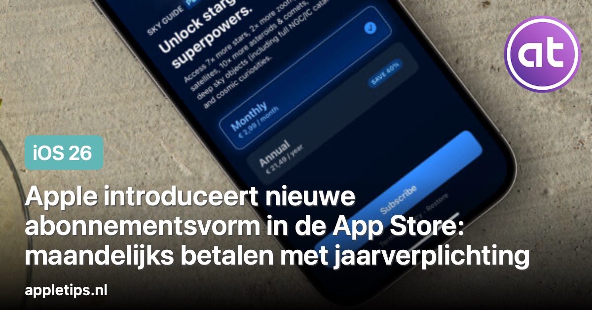 appletips's tweet photo. Apple introduceert nieuwe abonnementsvorm in de App Store: maandelijks betalen met jaarverplichting 🤑📲👨‍💻 - https://t.co/XUu2Y9Mg6P #iOS https://t.co/x5qIPbEvT0
