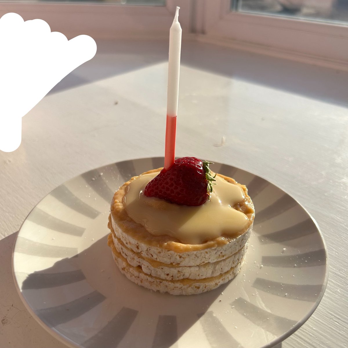 fr0zenp3as's tweet image. rice cake cake to celebrate that i’m not overweight anymore!

#anaapril #edtwt #weightloss
