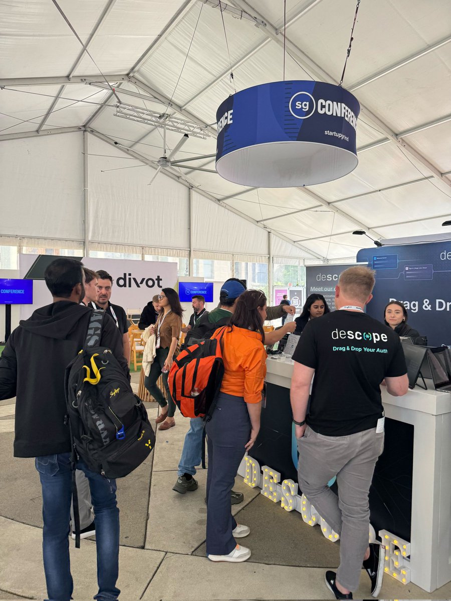 descopeinc's tweet photo. Auth doesn't have to be a grind

It has been a busy morning at the @StartupGrind Conference 2026! Drop by the @descopeinc booth to learn how we help startups build secure auth and identity journeys for their customers and AI agents. https://t.co/bQwQNM6wnF