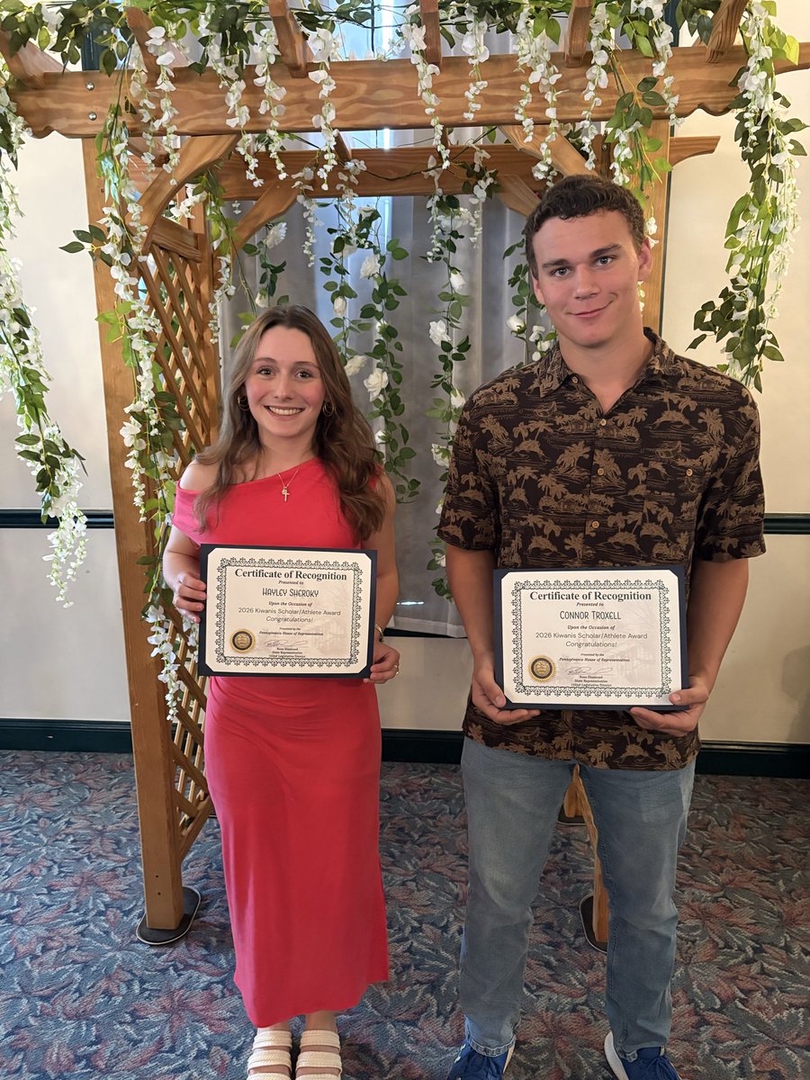 nlsdathletics's tweet photo. Congratulations to our Kiwanis Scholar Athlete Award Winners, Connor Troxell and Hayley Sheroky.  #vikingproud 🔵🟡
@LebCoSports1 https://t.co/55HGGT1ZXo