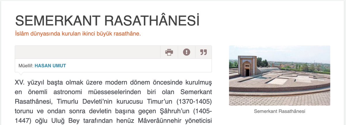 hasan1umut's tweet photo. Modern öncesi dönemin en önemli rasathane tecrübelerinden olan Semerkant Rasathanesi üzerine yazdığım ansiklopedi maddesi artık yayında.

İlgilisi için linki paylaşayım:

https://t.co/MSnmyOVsje https://t.co/SzIODtAV6N