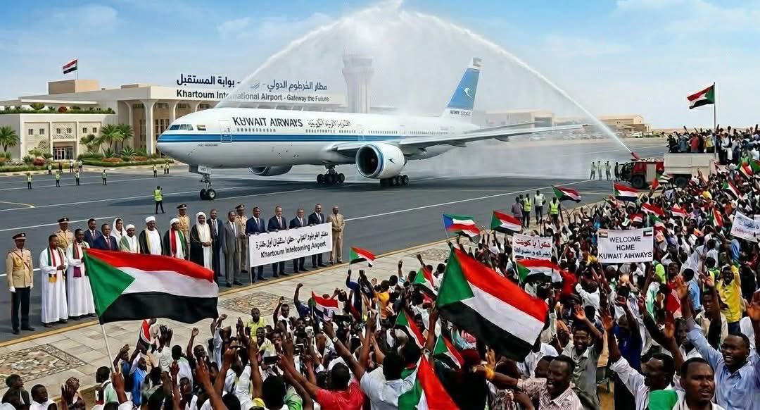 dr_1_a's tweet photo. الخطوط الجوية الكويتية في أول رحلة دولية مباشرة تهبط في مطار الخرطوم الدولي منذ اندلاع الحرب قبل 3 سنوات
#الخطوط_الكويتية
#مطار_الكويت
#السودان 
#الكويت_الآن https://t.co/RE3HnJMZUN