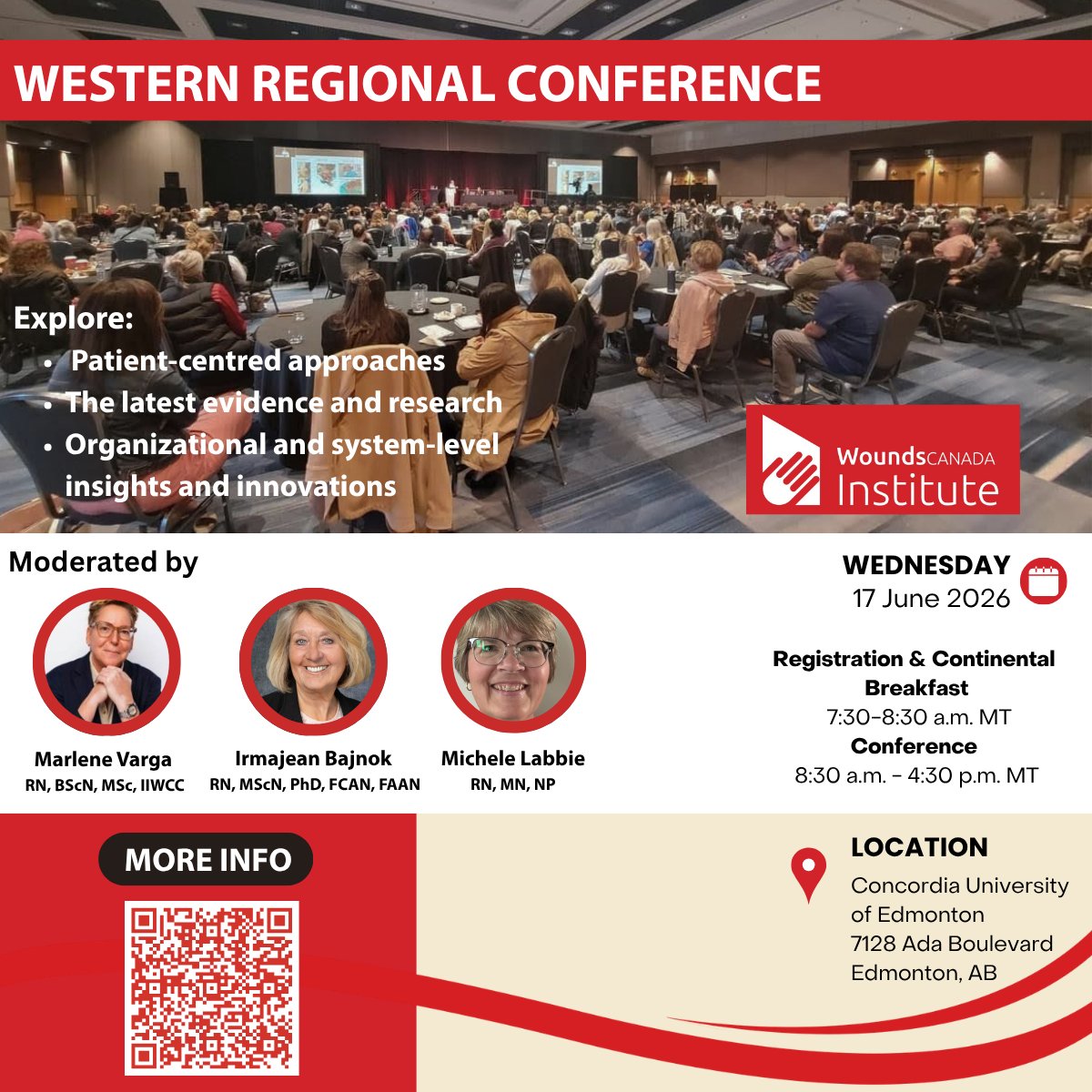 WoundsCanada's tweet photo. Elevate your practice at the Western Regional Skin Health &amp; Wound Care Conference June 17, 2026!

Hear expert insights on innovations, emerging tech &amp; real-world care 

🤝 Connect, learn &amp; advance skin health in Canada
🔗 Register: https://t.co/IzfB28LUTc

#WoundsEdmonton https://t.co/ijyXp7X8E2