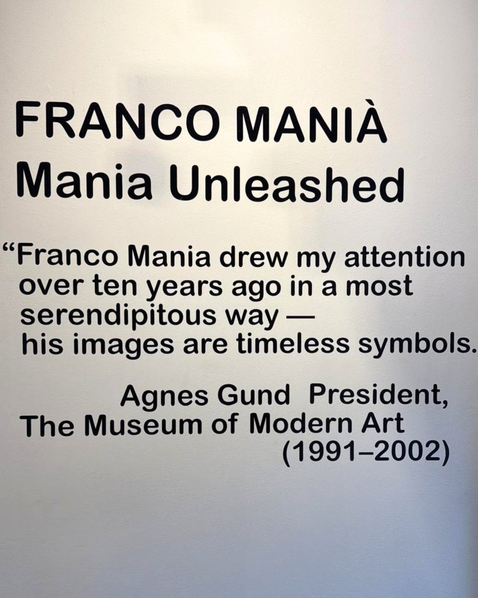 BerniGallery's tweet photo. Franco Manià: Mania Unleashed ✨

“Franco Mania drew my attention over ten years ago in a most serendipitous way — his images are timeless symbols.”
— Agnes Gund, President, The Museum of Modern Art (1991–2002) https://t.co/AAlUtZ1JWc