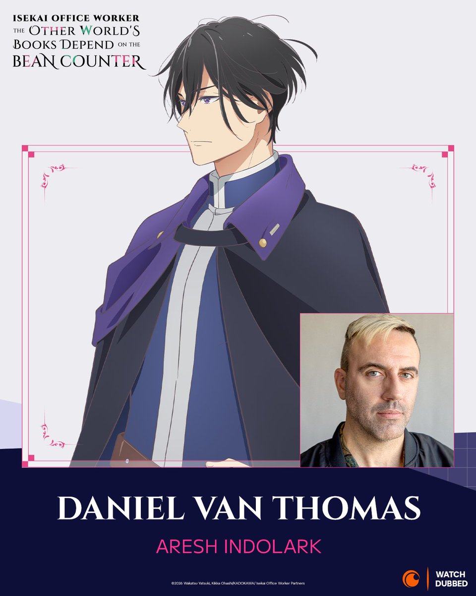 Couldn't be more proud to join the BL renaissance as the English voice of "Ice Prince" Aresh in #IsekaiOfficeWorker. 

It's a truly sweet, comforting show, and there are no better partners to work alongside than <a href="/LeeGeorge23/">Lee George</a>, <a href="/eduardovildasol/">Eduardo Vildasol</a> and the crew at <a href="/Crunchyroll/">Crunchyroll</a>.