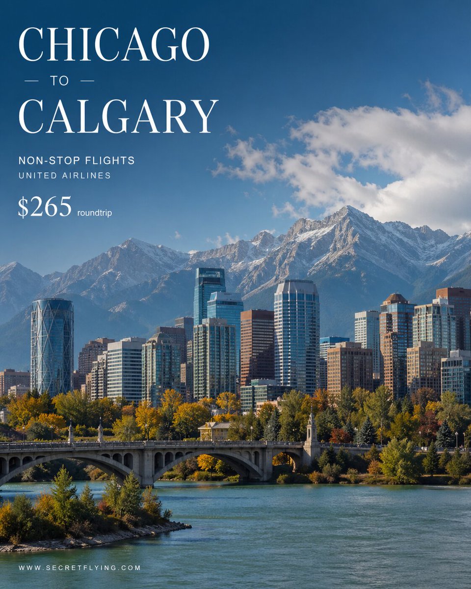 SecretFlying's tweet image. Non-stop from #Chicago to Calgary, Canada for only $265 roundtrip with United Airlines #TravelTuesday

secretflying.com/posts/chicago-…
