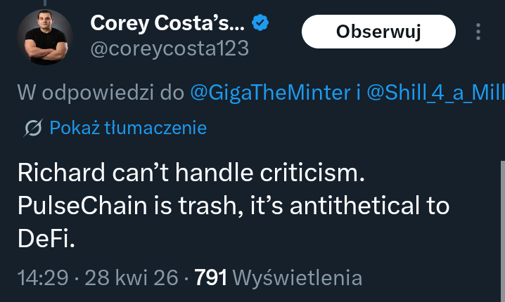 Pici_PulseChain's tweet image. This little bitch @coreycosta123 that blocked me months ago dare to say that someone can't handle criticism xD. Fuckin little hypocrite that lost in his life multiple times and has got nothing saying something
#PulseChain #PLS