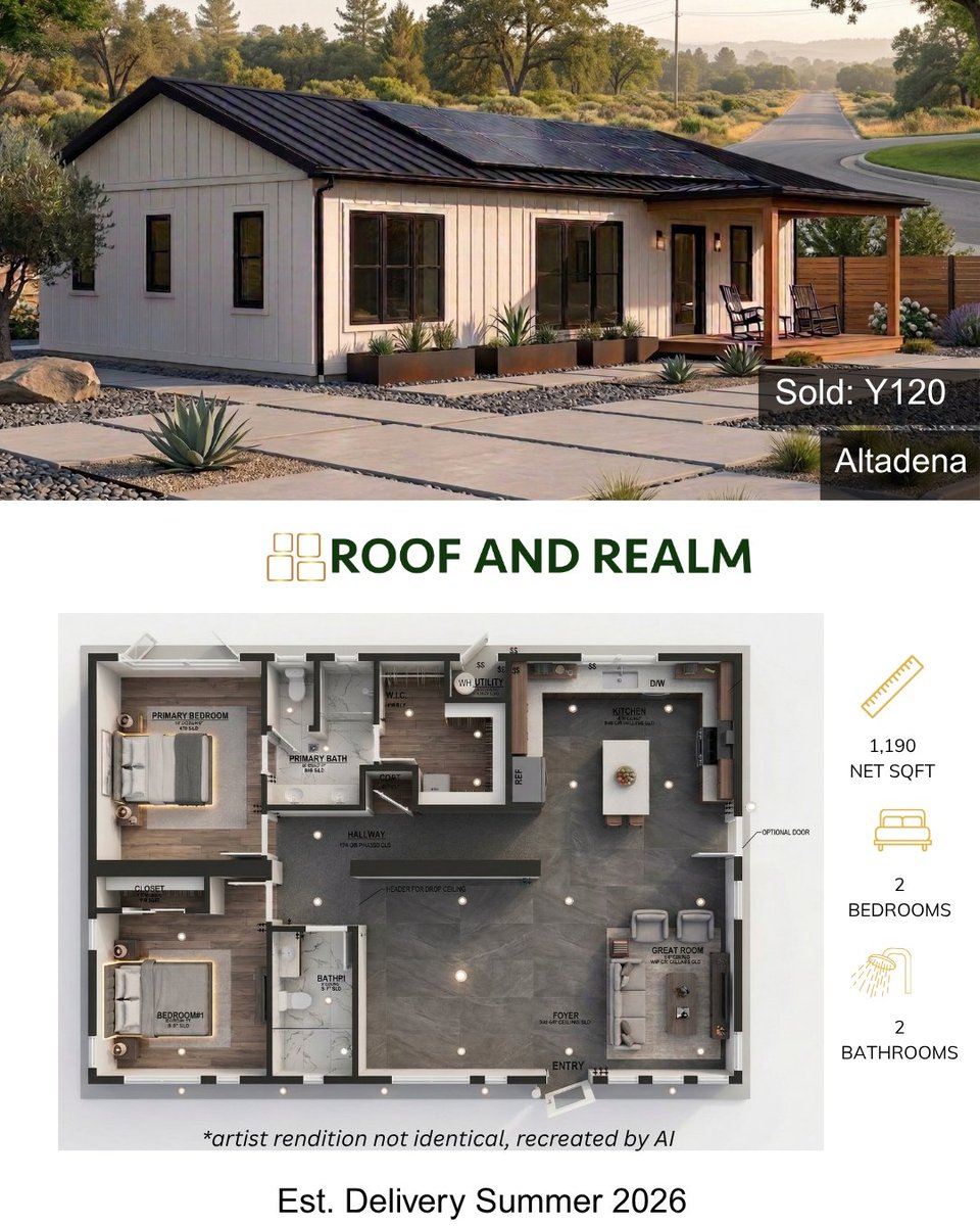 RealmRoof's tweet photo. One lot. Two homes. Zero limits.

We helped an Altadena family turn loss into legacy — a full primary residence + ADU, factory-built, on a single parcel.

Rental income. Multi-gen living. Full rebuild. Modular makes it possible. 

#LArebuild #ADU #ModularHomes #RebuildLA https://t.co/wZbXBwLQgr