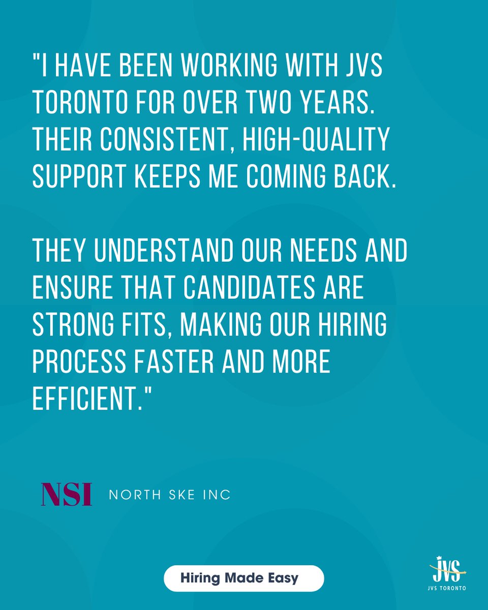 JVSToronto's tweet image. No-Cost #Recruitment Services! We work with you to understand your business and #staffing needs to provide you with pre-screened candidates. #Hiring Made Easy!
Visit jvstoronto.org/employer-servi…
#HR #jobposting #jobfair #hiring #recruitment #nowhiring #recruiting #jobs #humanresources