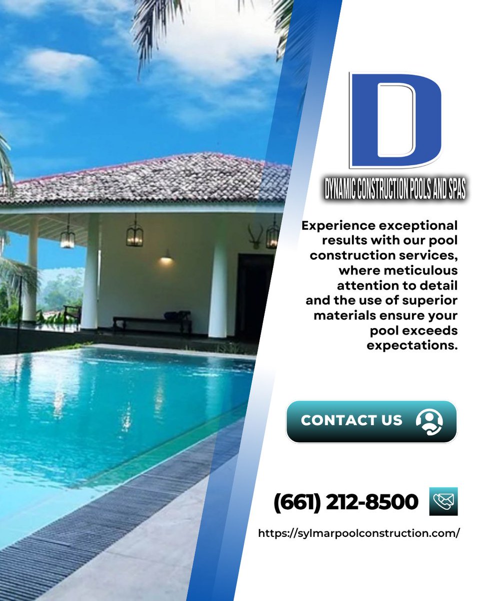 DynamicSpas's tweet photo. Choosing the right swimming pool contractors ensures your project is done right from start to finish. We handle everything with care and expertise. Call us today to bring your backyard vision to life. #SwimmingPoolContractor
https://t.co/hX8Jce83AO https://t.co/2OsT3sa0fG