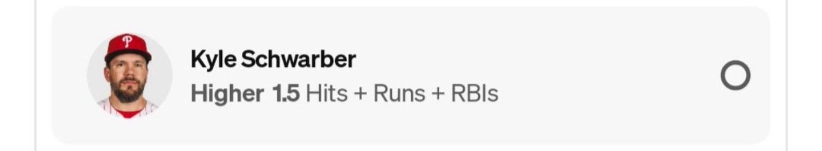 underdogpicksz's tweet image. FREE MLB PICK 🚨 

Kyle Schwarber O1.5 H+R+R 🧪

#PrizePicks #GamblingTwitter #NBAPicks #UnderdogFantasy #DFS #draftkings              #SportsBetting #fanduel    #NBA  #sportsbook #underdog  #NBAProps #SportsGambling #FreePicks #picks #plays  #MLBPicks