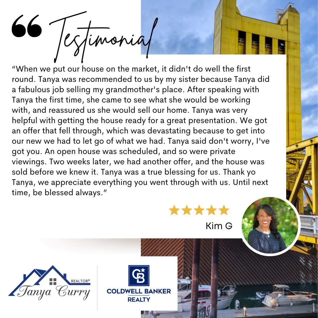 TanyaCurry1's tweet image. 🏡REALTOR MOMENT! ✨

 I L💙VE what I do…. 
There’s no need to Worry... 
☎️Call Tanya Curry 916.698.9970 
DRE #01375328 

 #sacramento #realtor #buyers #home #homeowner #homeownership #happy #gratitude #homesweethome #homesforsale #tanyacurry #coldwellbankerrealty