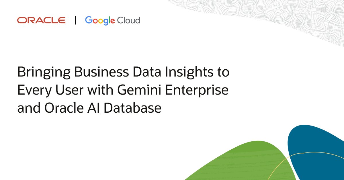 SriSabbella's tweet photo. At #GoogleCloudNext, Oracle and Google Cloud showcased new AI integrations and ongoing expansion of Oracle AI Database@Google Cloud. See how these new capabilities make it easier to bring Oracle data into your AI workflows: https://t.co/umX5zR4iS2 https://t.co/79xdEE0WnO