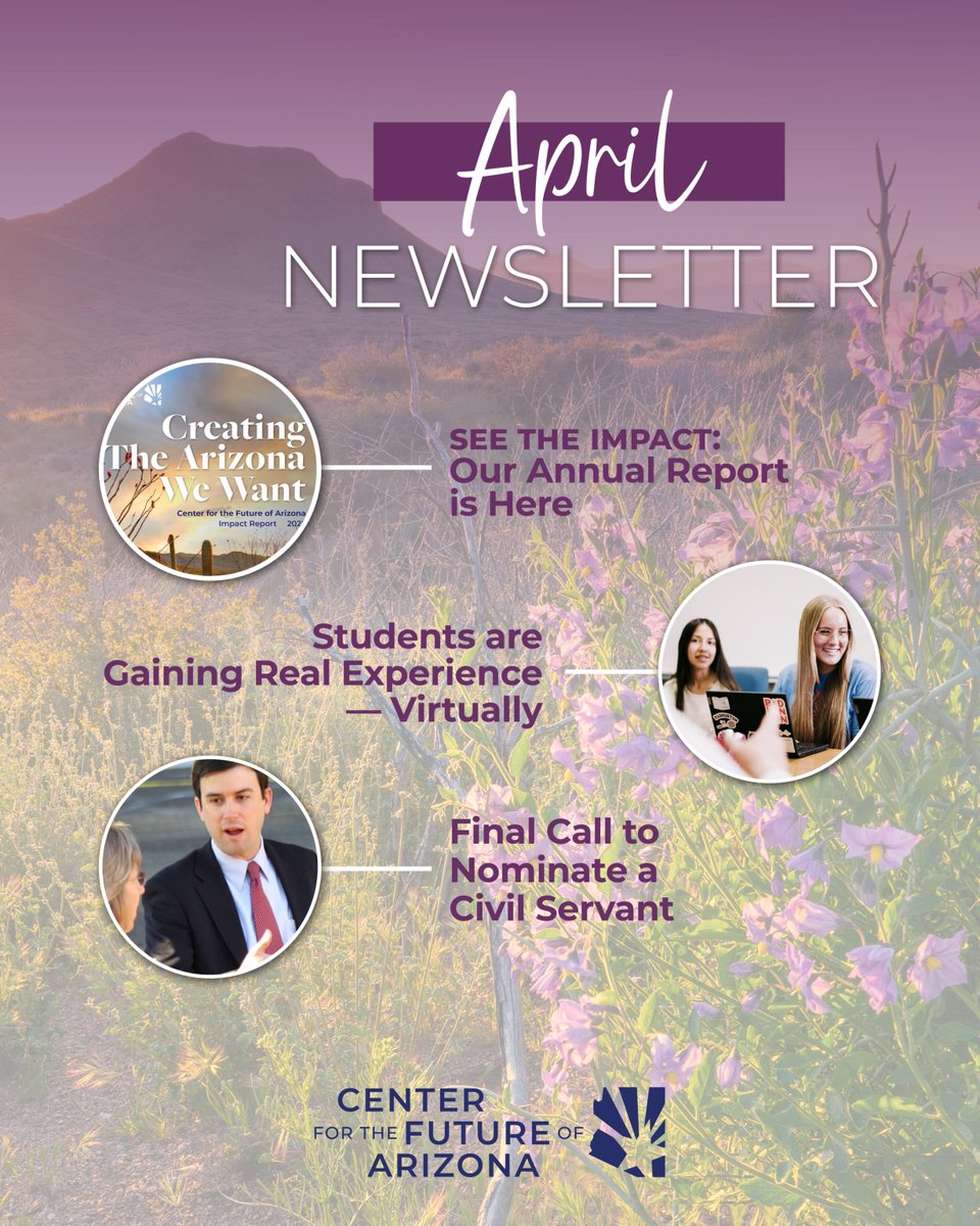 arizonafuture's tweet photo. Spring into what’s shaping Arizona’s future! Take a sneak peek at the stories helping move our state forward — sign up for the full newsletter: https://t.co/MN6Db7pLlM https://t.co/zLIZHo0Opj