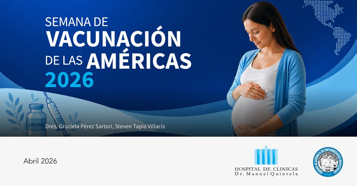 Semana de Vacunación de las Américas 2026: "𝑡𝑢 𝑑𝑒𝑐𝑖𝑠𝑖𝑜́𝑛 𝑚𝑎𝑟𝑐𝑎 𝑙𝑎 𝑑𝑖𝑓𝑒𝑟𝑒𝑛𝑐𝑖𝑎. 𝐼𝑛𝑚𝑢𝑛𝑖𝑧𝑎𝑐𝑖𝑜́𝑛 𝑝𝑎𝑟𝑎 𝑡𝑜𝑑𝑜𝑠" 💉
👇
infectologia.edu.uy/divulgacion-me…

#GracielaPerezSartori
<a href="/StevenTV_MD/">Steven Tapia Villacís MD</a>

#SVA26 #Vacuna #Vacunate #UAEI2026 #Infectologia