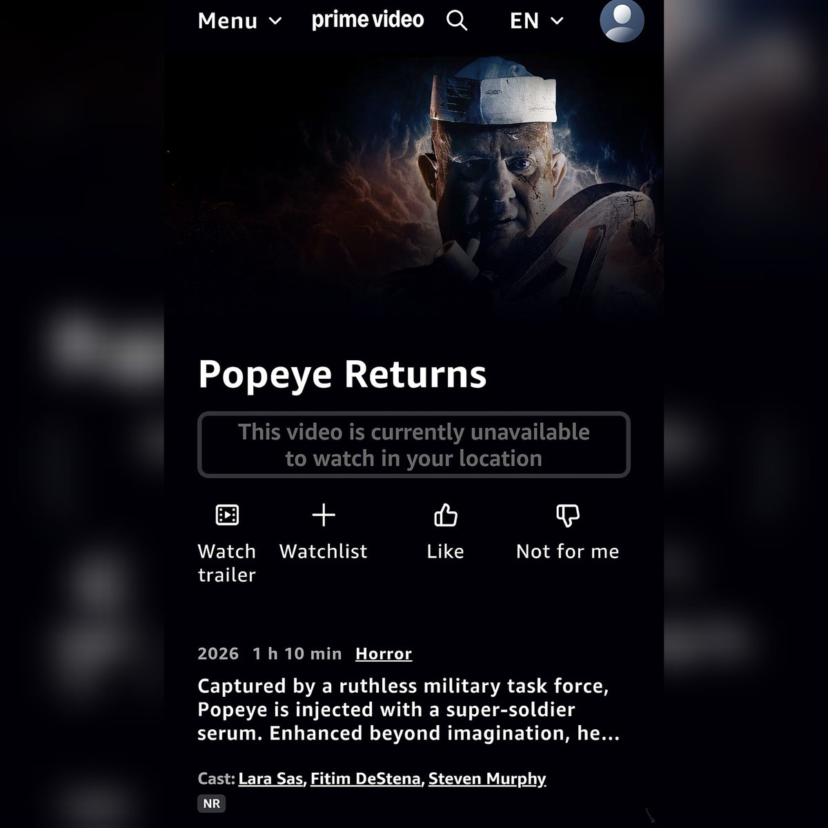rayaan_ali42185's tweet image. "POPEYE RETURNS" is now officially on Prime Video to watch now! ⚓🩸

#popeyesrevenge #popeyesrevenge2 #popeyesreturn #twistedchildhooduniverse #pubilcdomain