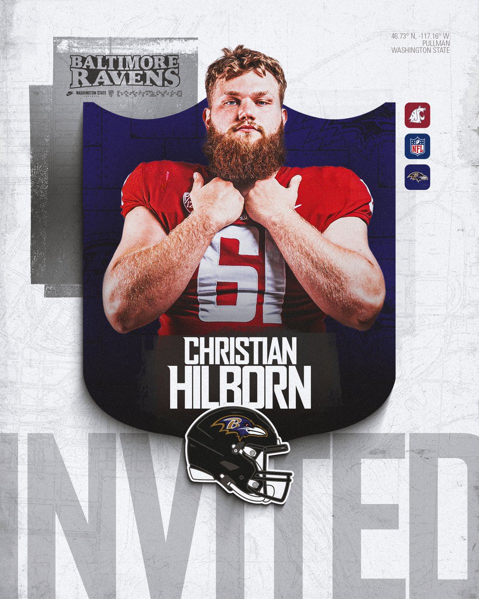 WSUCougarFB's tweet photo. @ChristianHilbo3 ➡️ @Ravens 🐦‍⬛

#GoCougs | #ProCougs https://t.co/QHd3YKuRVi