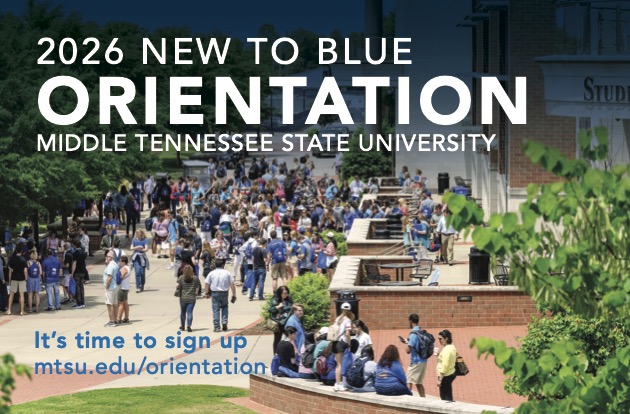 MTSU's tweet image. Incoming freshmen and transfer students: Find the New To Blue Orientation date that's best for you and sign up today! bit.ly/newtoblue 

#MTSU #findYOURblue #trueBLUE