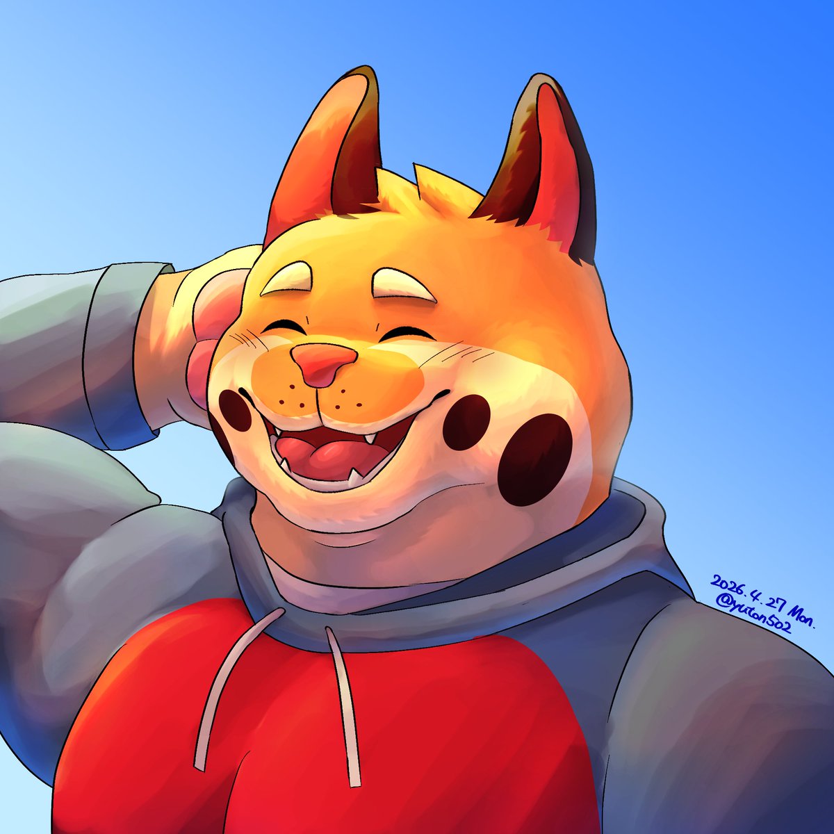 私のキャラを描いてくださったお礼に、<a href="/Tomsito32/">tomôwõ</a> さんを描かせていただきました！
かわいく描けて満足です( ˘ω˘ )
#furryart #yuton502_art