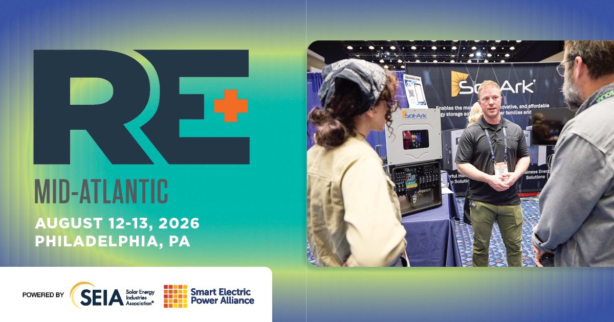 REPlusEvents's tweet image. Registration is officially open for RE+ Mid-Atlantic! ⚡ 🔋

As the region continues to lead in clean energy advancement, this is your chance to tap into key markets with real opportunities to scale.

Register now! bit.ly/41Souyphttps:/…

#REPlusMA #CleanEnergy #RenewableEnergy