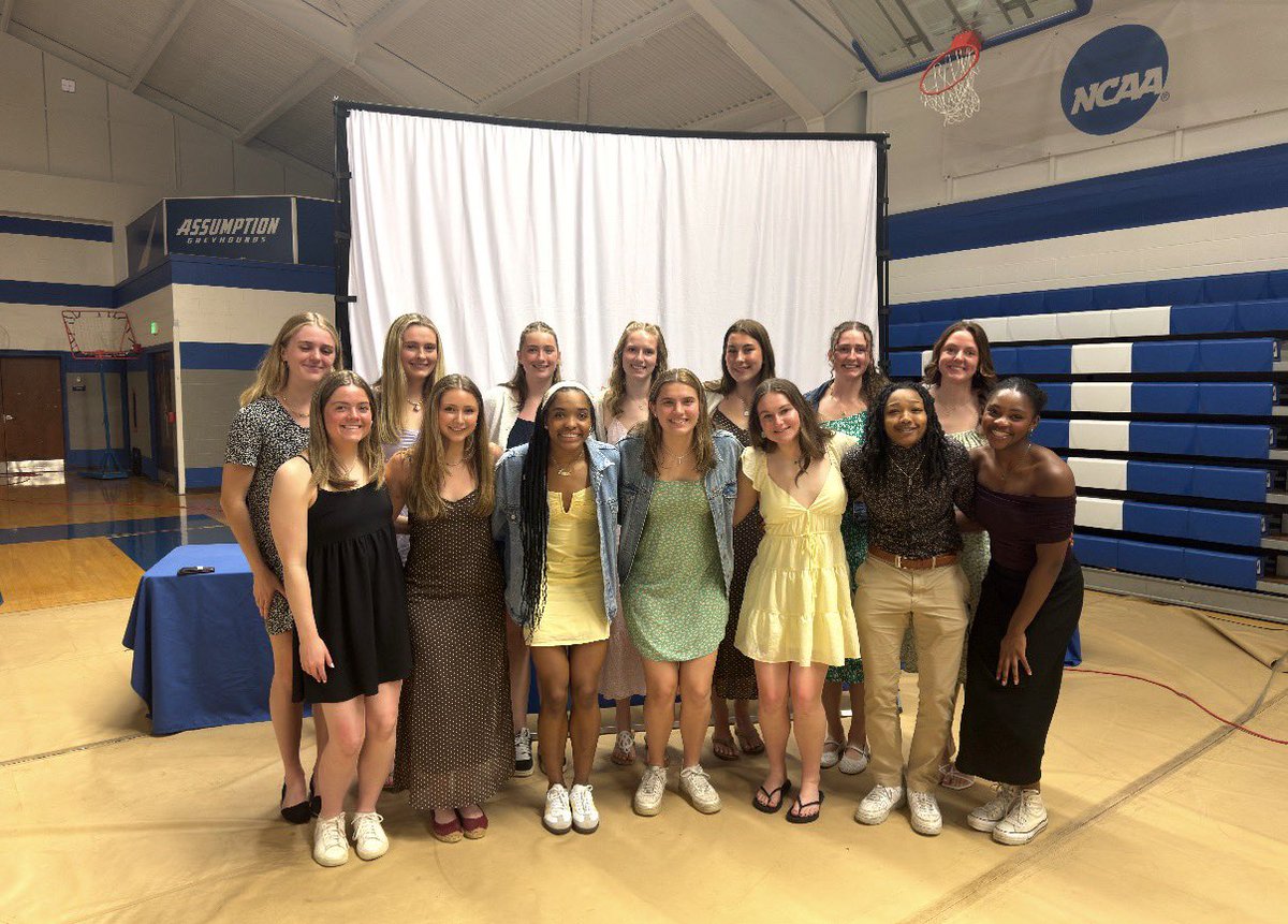 AssumptionWBB's tweet photo. The girls clean up nice! We are wrapping up the year with a great banquet that took place Saturday night and a fun athletics ceremony yesterday🤍💙 https://t.co/oqlgfsMPIE