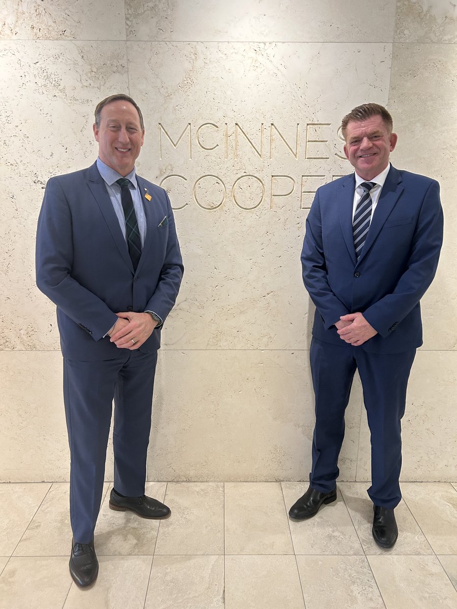PeterMacKay's tweet photo. Proud to welcome my friend @BrianJeanAB KC, Alberta’s Minister of Energy & Minerals to @nsgov. We worked together Federally for years in Ottawa. He came East to share perspectives on how to unlock our enormous potential & further the ties that bind our provinces. https://t.co/nq0L3sa1hW