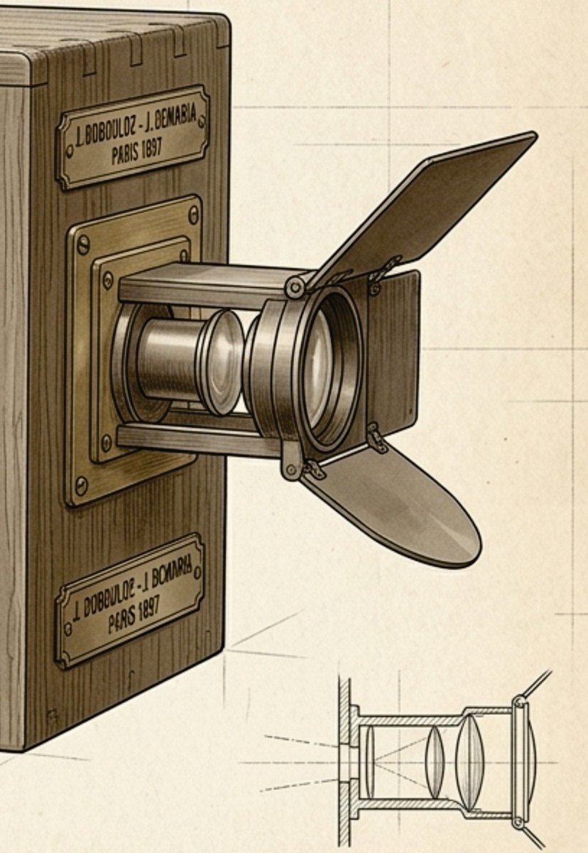 RealPreCinema's tweet image. 6/6
A BRIDGE NOT TOO FAR
The most fascinating aspect of this #device is how Joseph Dubouloz solved the problem of image stability. Most viewing #devices of the time were struggling with either a flickering shutter or a streaking image. Unlike most cinema devices that use