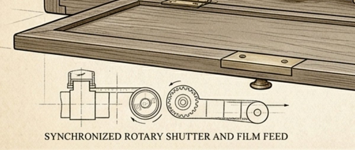 RealPreCinema's tweet image. 6/6
A BRIDGE NOT TOO FAR
The most fascinating aspect of this #device is how Joseph Dubouloz solved the problem of image stability. Most viewing #devices of the time were struggling with either a flickering shutter or a streaking image. Unlike most cinema devices that use