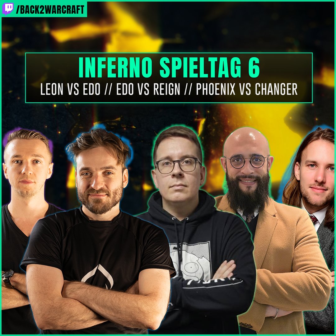 Back2Warcraft's tweet photo. Es wird ernst auf der Road to Krefeld!!!

Dreifach-Spieltag im Inferno heute, es geht um Playoffs und Abstieg!

Edo vs ReiGn im Duck-Derby
PhoeNix vs Changer ums Überleben
Leon vs Edo im Topspiel

mit Neo &amp; Fischieee

Twitch > Back2Warcraft https://t.co/UYZxjsi5Wl