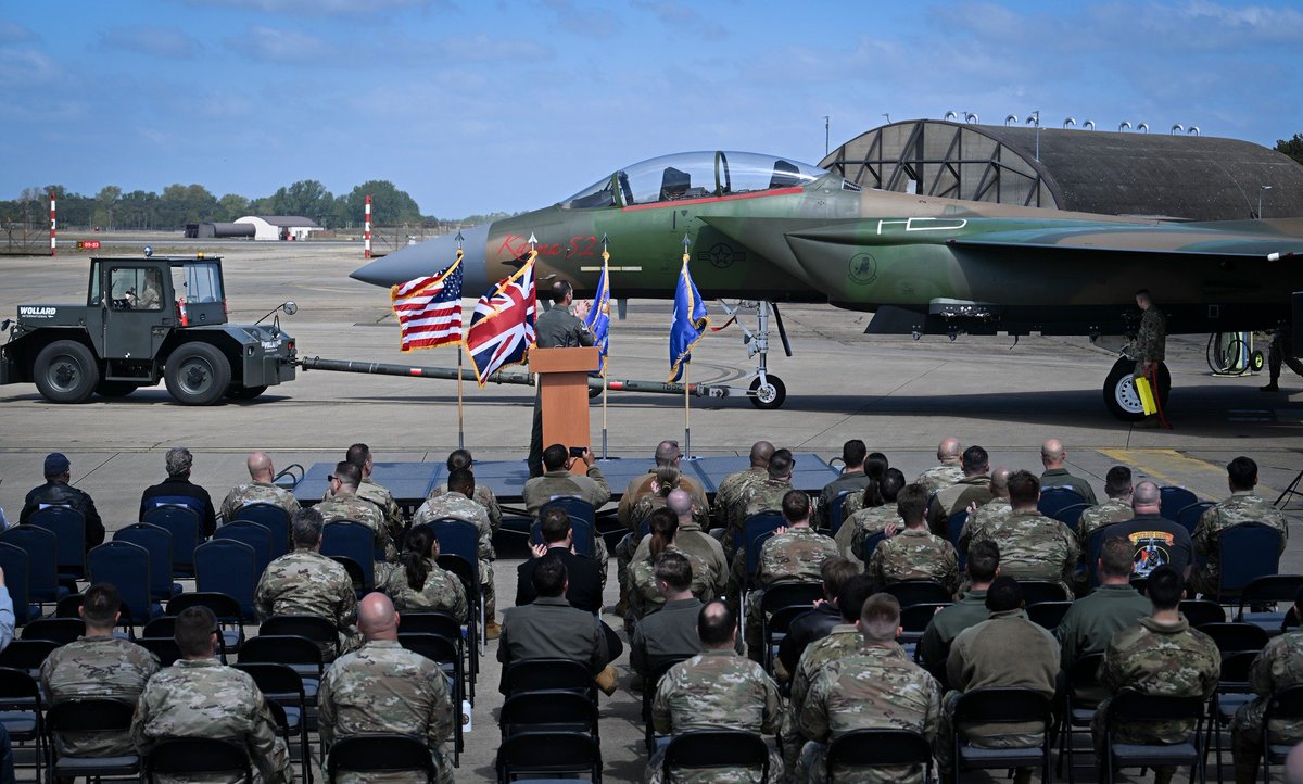 StrixPhotos's tweet photo. The 48th Fighter Wing based at RAF Lakenheath have unveiled a new painted F-15 Strike Eagle commemorating Operation El Dorado Canyon 🇺🇸🇬🇧

A fantastic design to see on a Eagle, and one that honours their legacy very well! 

Photos by: A1C Rilynn Jacobs - @48FighterWing https://t.co/Cq7aTNoXix