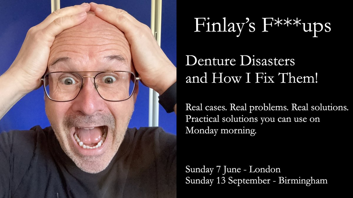 finlaysutton's tweet image. Dentistry is hard.Denture cases don’t always go to plan… and knowing what to do next isn’t always obvious.I’m running 2 full-day seminars:
Practical solutions you can use on Monday.📍 7 June London
📍 13 Sept Birmingham👉 schottlander.com/finlay-sutton-… #dentures #prosthodontics
