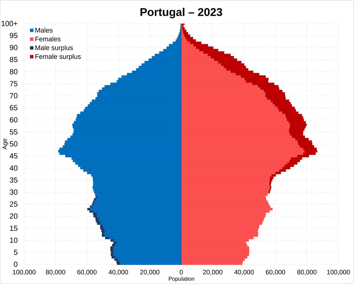 É absolutamente insustentável pagar reformas de 1000-2000€ a certos ex-funcionários públicos, especialmente com esta pirâmide demográfica.
Ou cortamos as reformas e os benefícios aos velhos, ou vamos ter de continuar a encher isto tudo de pretos e indianos.