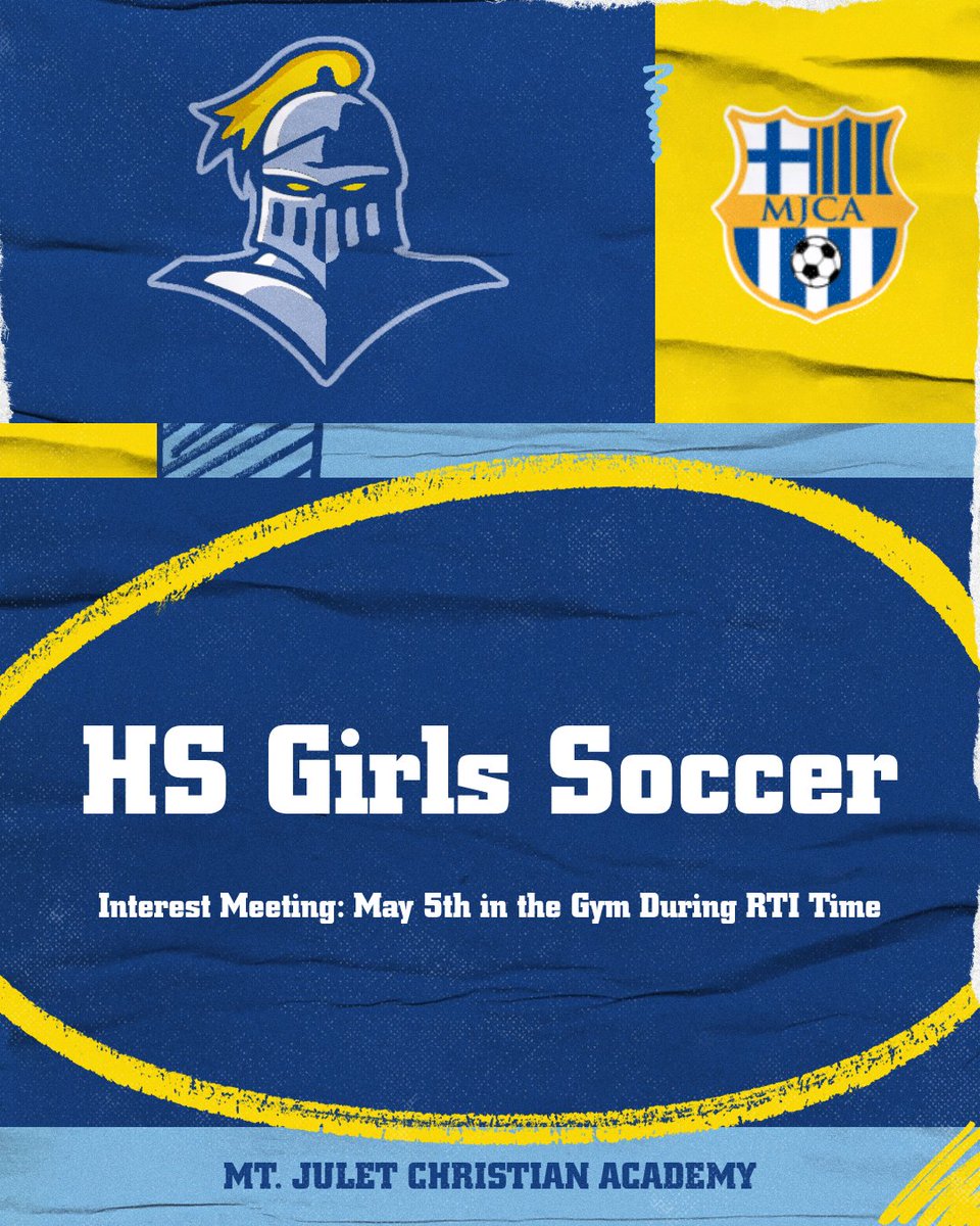 mjcaathletics's tweet photo. Attention all Current and Rising High School Girls! HS Soccer will have an interest meeting for the fall on Tuesday, May 5th, during RTI time.

Go Saints!⚔ https://t.co/WZfX1lCaJY
