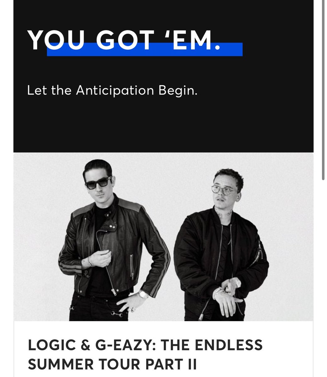 WowItsMoe's tweet photo. Tickets secured ๐ซ @Logic301
#RattPack https://t.co/ZRnMMULGUo