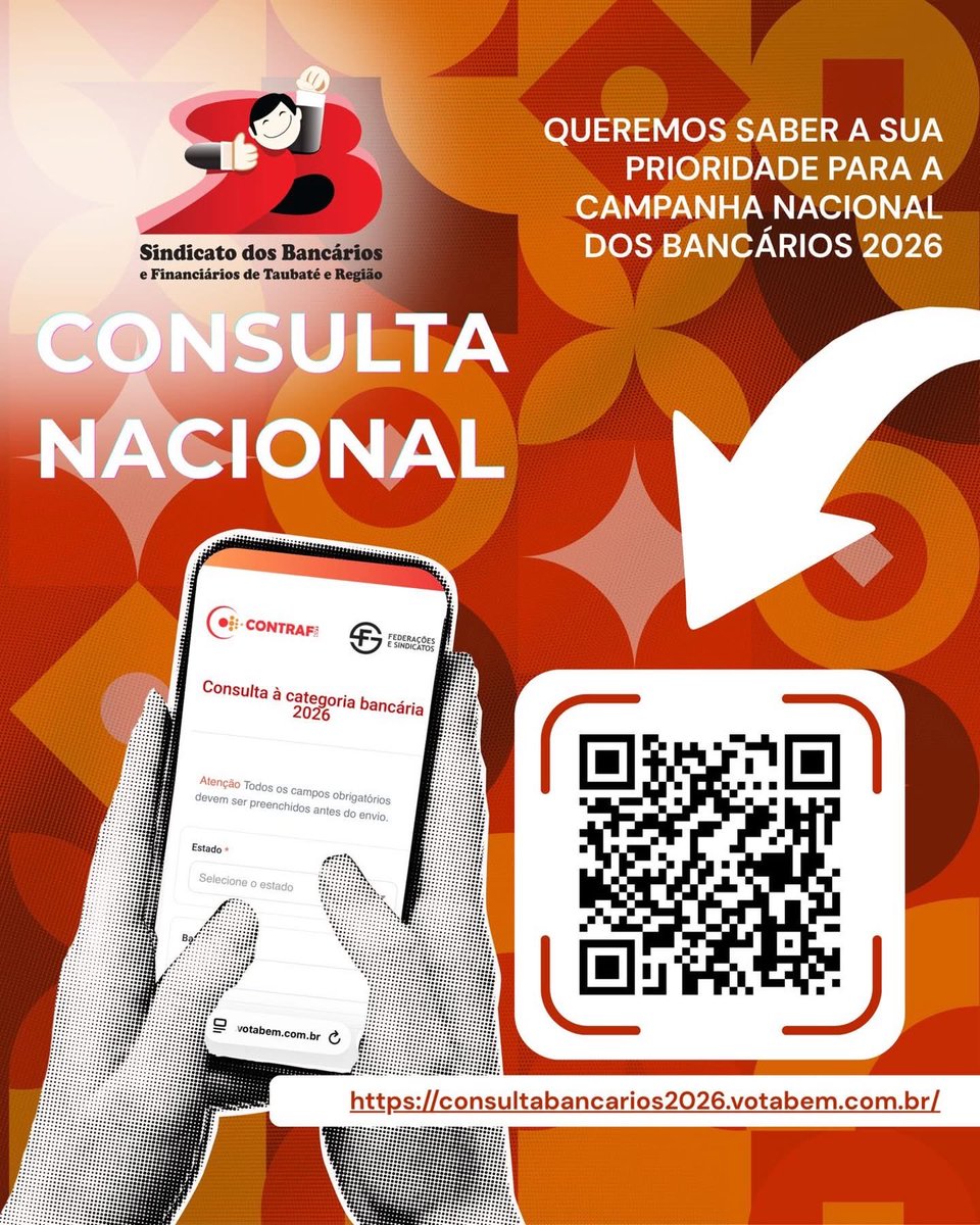 bancariostte's tweet photo. 📢 Sua voz faz a diferença!

💻 Participar é rápido, simples e totalmente online. Não fique de fora dessa construção coletiva!

👉 Responda agora: https://t.co/RnLXwkT6V0

🗓️ Prazo até 31 de maio. Participe e fortaleça a luta! https://t.co/K47AVQjHDO