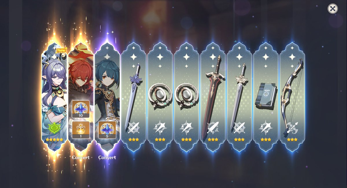 kcyzzy_'s tweet photo. holy shit nodkrai really is my blessing and saving, prior to it I had ONE early 5 star in my entire time since playing since early 2021 but since the start of nodkrai I've won almost every 50/50 and got 5 stars early, at 8 pity and first double 5 star in 5 years of playing !!! https://t.co/IvRYMeTCzE