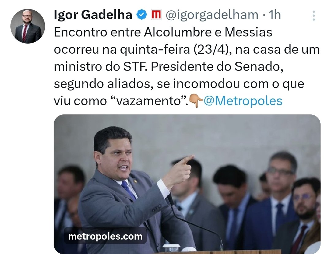 Quanto foi prometido à Alcolumbre ? Quanto ? O teatro acabou. O ato encerrou, as cortinas fecharam.